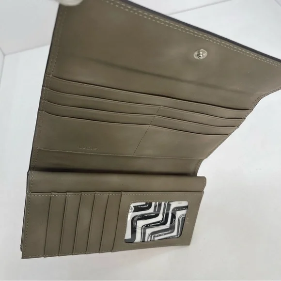 Lodis Fuchsia Pink Leather Long Wallet Continental Fold-Over Design - Picture 3 of 15